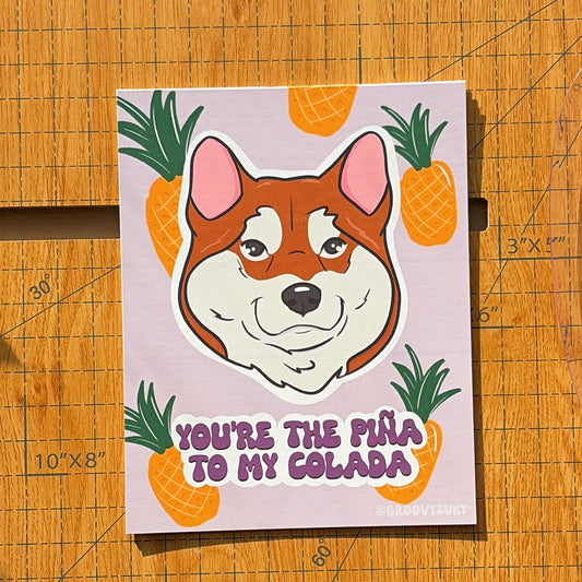 You're the Pina to My Colada Postcard